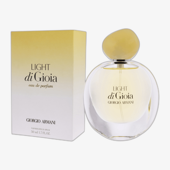 Giorgio Armani Light di Gioia EDP perfume in original packaging Bottle of Giorgio Armani Light di Gioia EDP fragrance