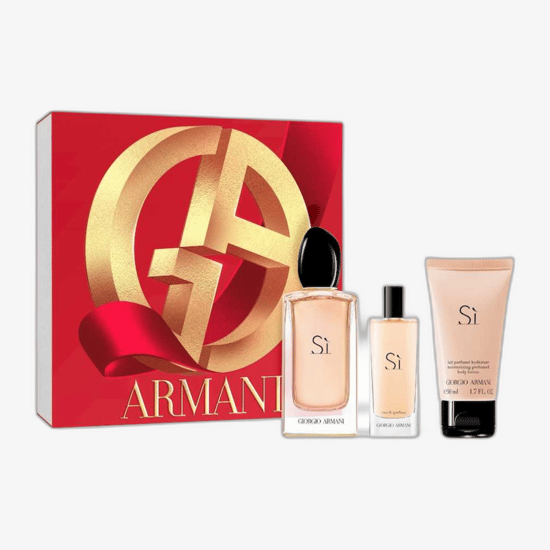 Giorgio Armani Sì EDP fragrance set with elegant packaging