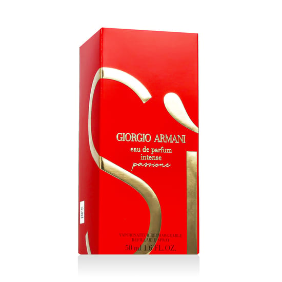 Флакон унисекс аромата Giorgio Armani Sì Passione Intense EDP с элегантным и минималистичным дизайном