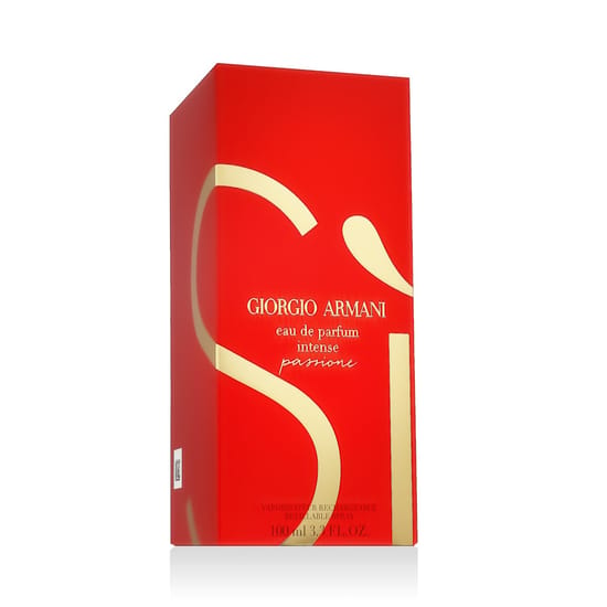 Флакон унисекс аромата Giorgio Armani Sì Passione Intense EDP с элегантным и минималистичным дизайном