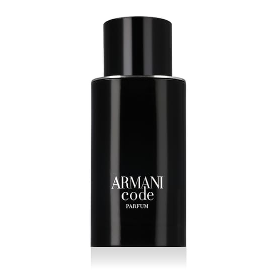 Флакон Giorgio Armani Armani Code Parfum с лаконичным дизайном Флакон Giorgio Armani Armani Code Parfum, стильный минималистичный дизайн
