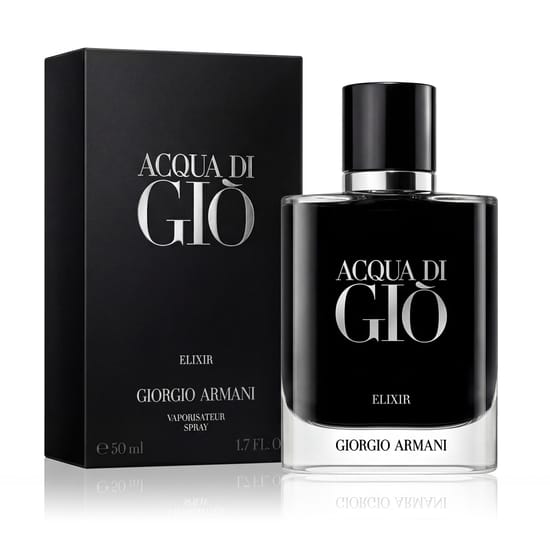 Elegant bottle of Giorgio Armani Acqua di Giò Elixir Parfum