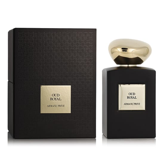 Original packaging of Giorgio Armani Armani/Prive Oud Royal Intense EDP Elegant bottle of Giorgio Armani Armani/Prive Oud Royal Intense EDP