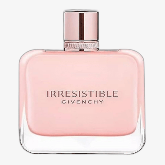 Флакон Givenchy Irrésistible Rose Velvet Eau De Parfum на светлом фоне