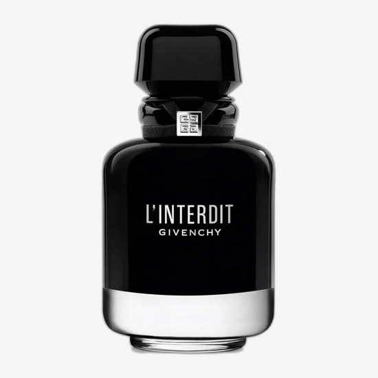 Elegant bottle of Givenchy L'Interdit EDP Intense close-up