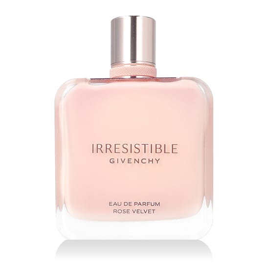 Флакон Givenchy Irrésistible Rose Velvet Eau De Parfum на светлом фоне