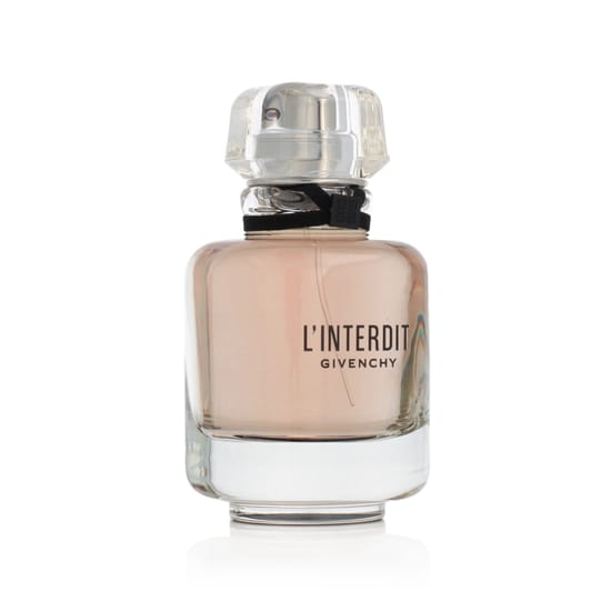 Оригинальная упаковка Givenchy L'Interdit EDP Бутылка аромата Givenchy L'Interdit EDP крупным планом