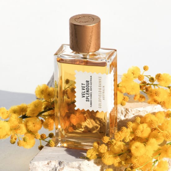 Original packaging of Goldfield & Banks Velvet Splendour Parfum Elegant bottle of Goldfield & Banks Velvet Splendour Parfum