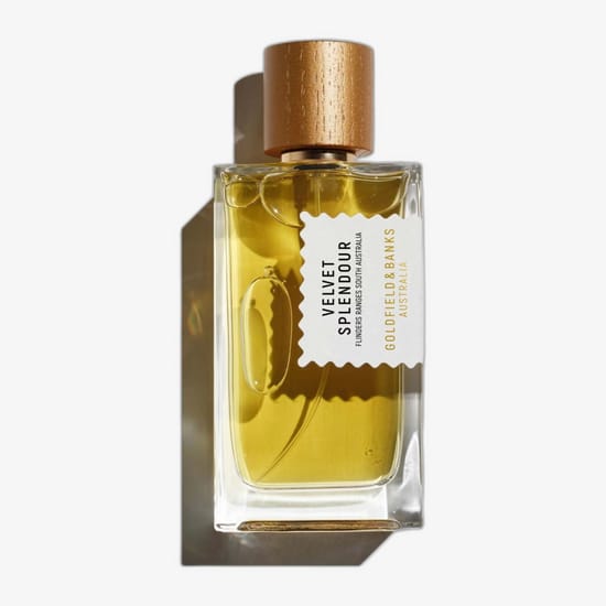 Original packaging of Goldfield & Banks Velvet Splendour Parfum Elegant bottle of Goldfield & Banks Velvet Splendour Parfum
