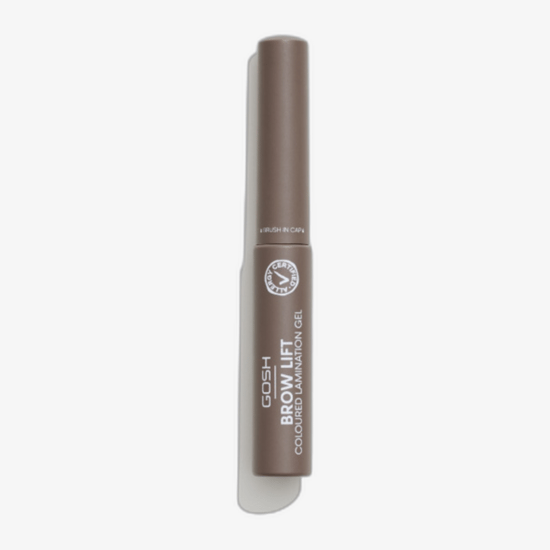 GOSH Brow Lift Lamination Gel 001 Transparent with minimalist packaging and precise brush for brow styling