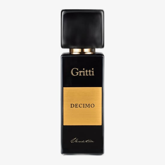 Gritti Decimo Parfum sample packaging Elegant Gritti Decimo Parfum spray sample bottle
