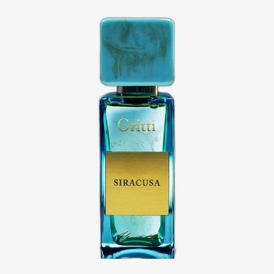 Close-up of Gritti Siracusa perfume bottle