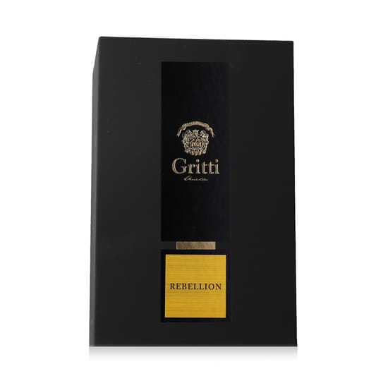 Close-up of Gritti Rebellion Parfum bottle