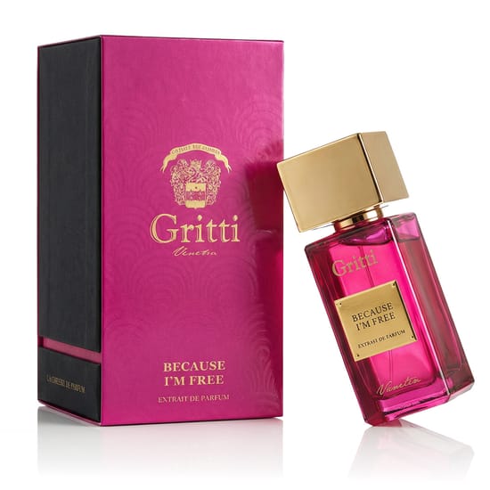 Bottle of Gritti Because I'm Free EP fragrance