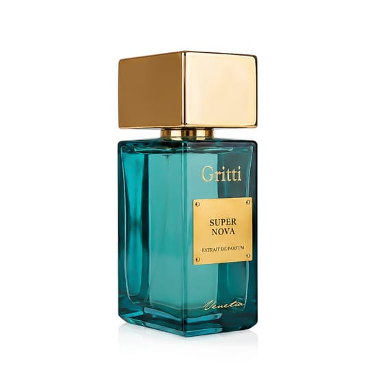 Original packaging of Gritti Super Nova EP Close-up of Gritti Super Nova EP perfume bottle