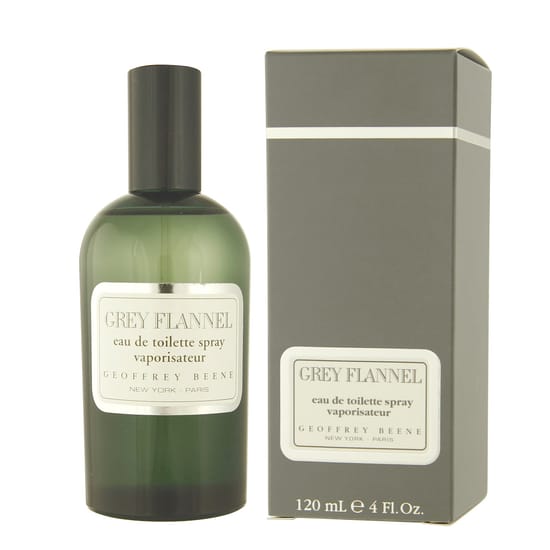 Geoffrey Beene Grey Flannel EDT bottle and packaging