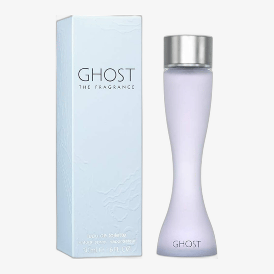 Close-up view of Ghost The Fragrance EDT bottle – minimalist elegance