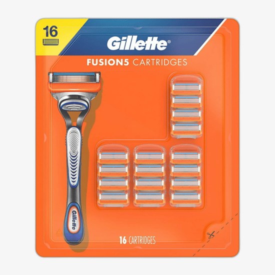 Close-up of Gillette Fusion 5 spare blades pack