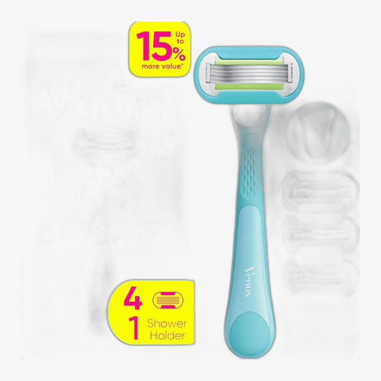 Close-up of Gillette Venus Extra Smooth Platinum razor
