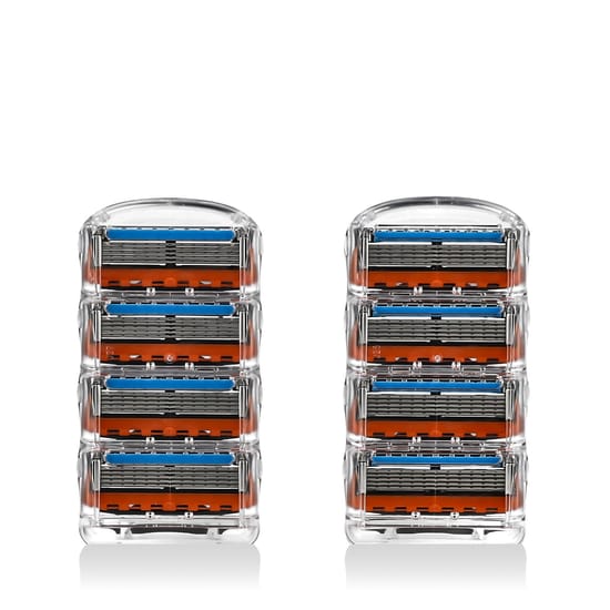Set of 8 Gillette Fusion 5 disposable shaving razors displayed together