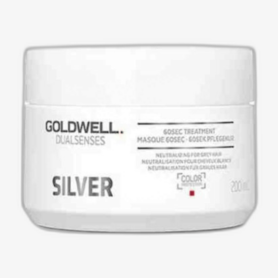 Goldwell Dualsenses Silver 60sec Treatment premium bottle close-up