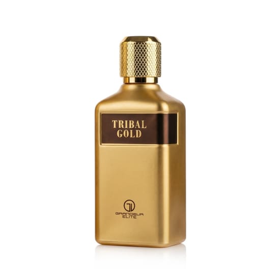 Элегантный флакон парфюма Grandeur Tribal Gold EDP крупным планом