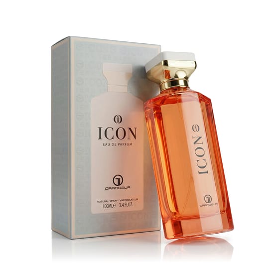 Bottle of Grandeur Icon EDP showcasing its luxurious design