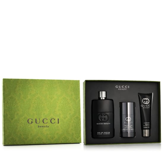Elegant packaging of Gucci Guilty Pour Homme fragrance set