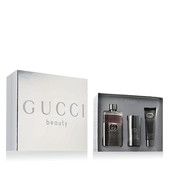Elegant packaging of Gucci Guilty Pour Homme EDT set