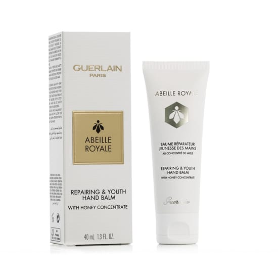 Close-up of guerlain abeille royale repairing & youth hand balm