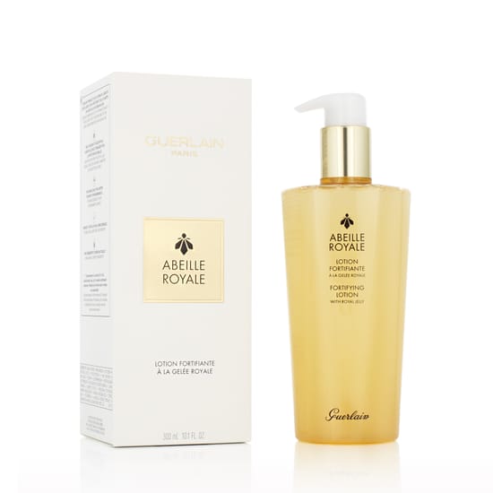 Guerlain abeille royale fortifying lotion bottle close-up
