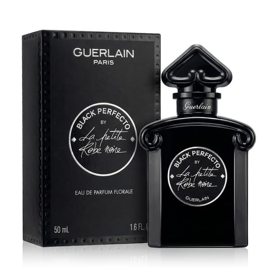 Elegant bottle of Guerlain Black Perfecto by La Petite Robe Noire EDP Floral