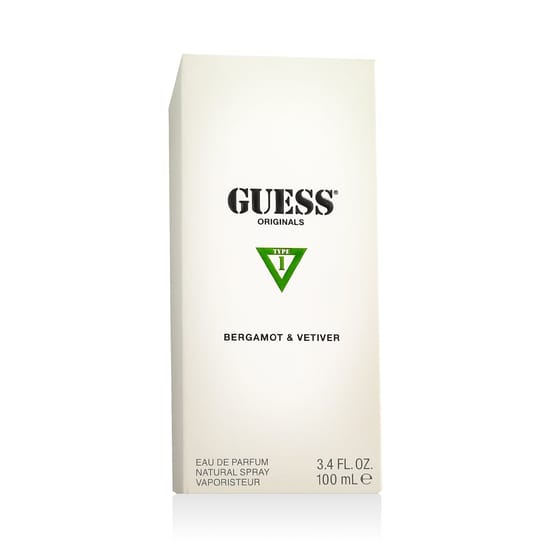 Бутылка Guess Type 1: Bergamot & Vetiver EDP – лаконичный и современный дизайн