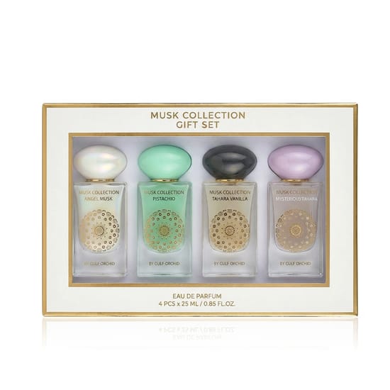 Gulf Orchid Musk Collection Aura Edition kingituskomplekti elegantne EDP 4 x 25 ml pakend