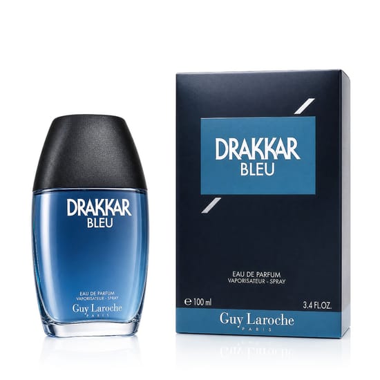 Original packaging of Guy Laroche Drakkar Bleu EDP Close-up of Guy Laroche Drakkar Bleu EDP bottle