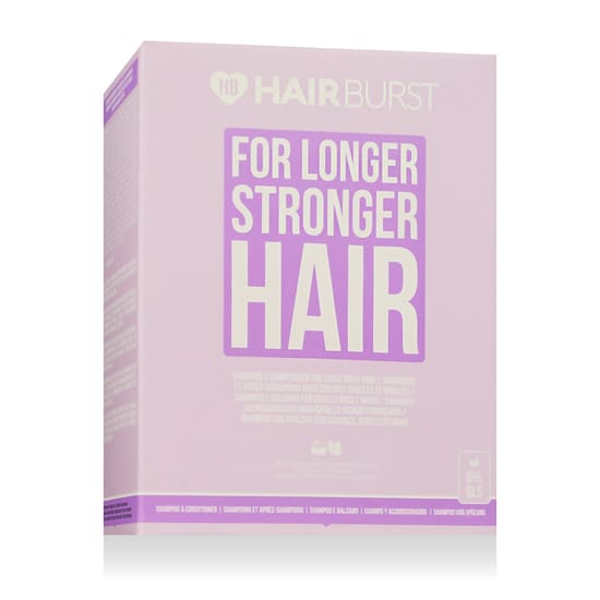 Originaalne Hairburst kihara ja laineline juukse šampooni ja palsami komplekti pakend Hairburst kihara ja laineline juukse šampooni ja palsami pudelid