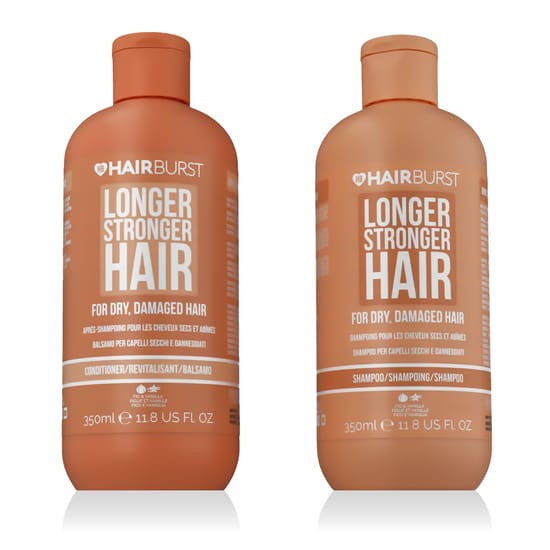 Hairburst šampoon ja konditsioneer kuivadele ja kahjustatud juustele Hairburst kuivade ja kahjustatud juuste šampooni ning konditsioneeri pudelid