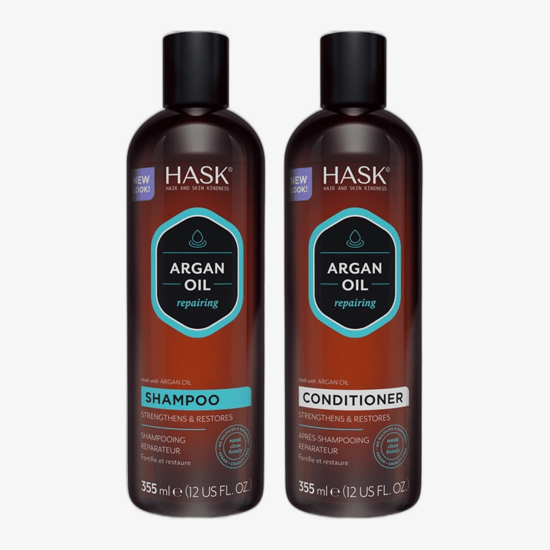 упаковка кондиционера HASK Argan Oil Repairing Conditioner бутылка кондиционера HASK Argan Oil Repairing Conditioner