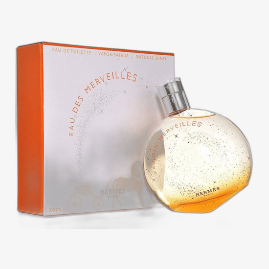 Бутылка парфюма Hermès Eau des Merveilles вблизи
