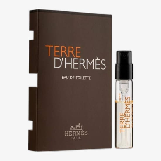 Hermès Terre D'Hermès EDT proovi pakend Hermès Terre D'Hermès EDT spray proovi lähivõte