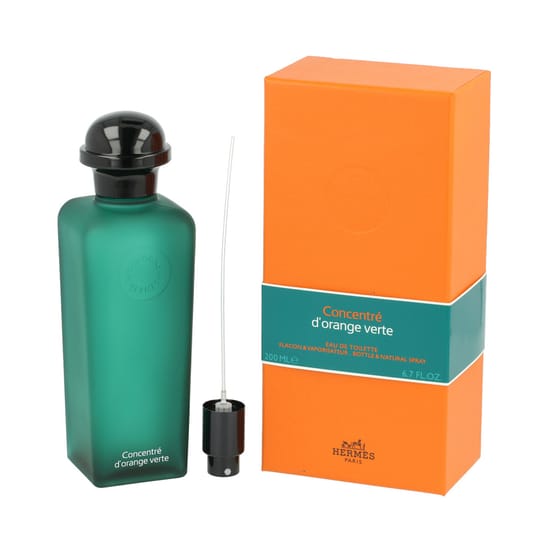 Bottle of Hermès Concentrée D'Orange Verte up close