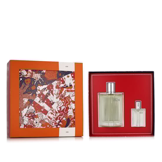 Hermès h24 edt 100 ml ja mini 12.5 ml pudelite lähedalt vaade