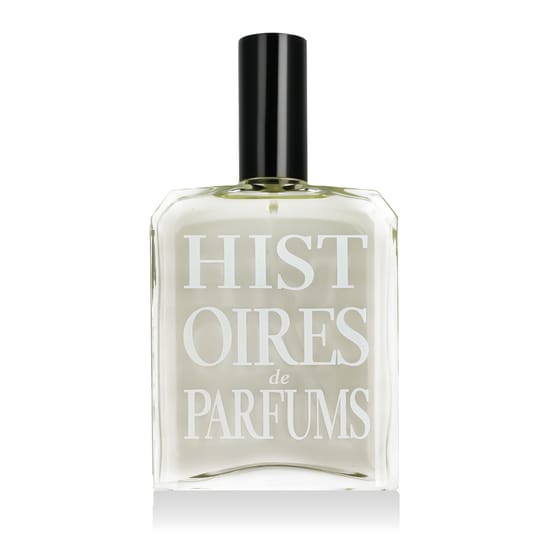 Original packaging of Histoires de Parfums 1828 EDP Close-up of the Histoires de Parfums 1828 EDP bottle