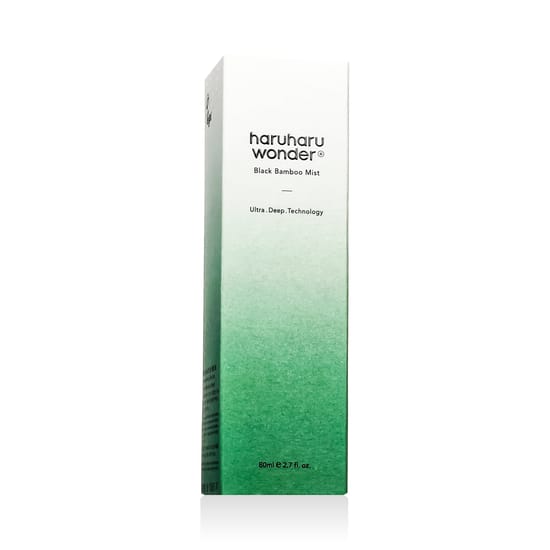 Haruharu Wonder® Musta Bamboo Mist – näo niisutamiseks mõeldud sprei Haruharu Wonder® Musta Bamboo Mist niisutav näosprei pudelis
