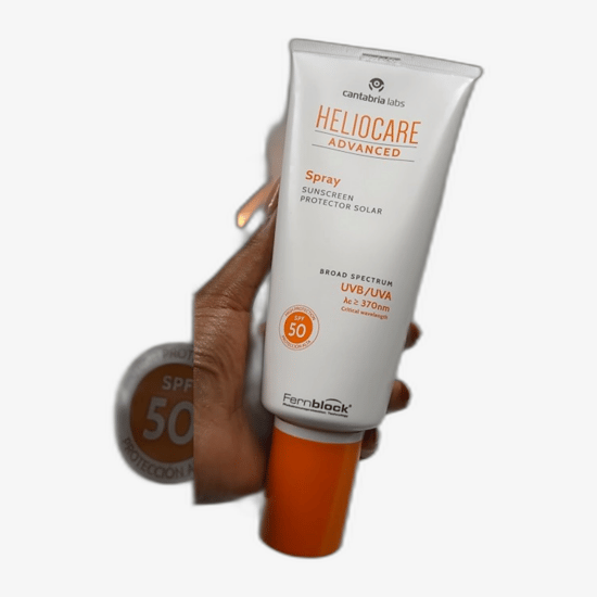 Bottle of Heliocare advanced spray sunscreen SPF 50
