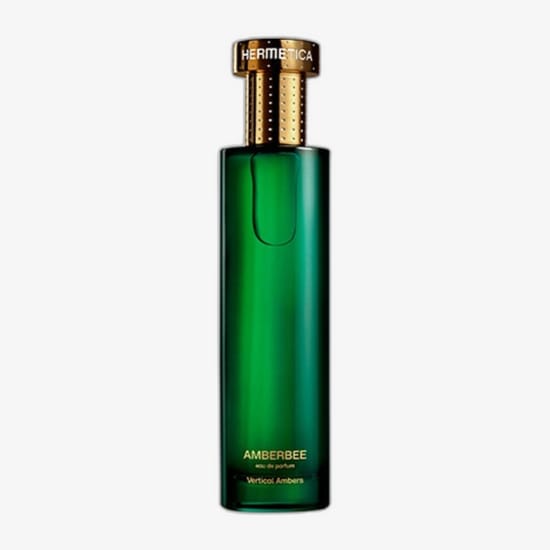 Close-up of Hermetica Amberbee EDP perfume bottle