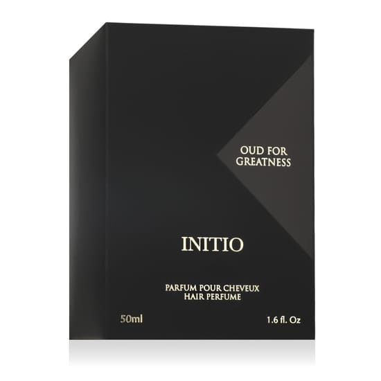 Initio Oud For Greatness originaalpakend – luksuslik juuksearoom Initio Oud For Greatness Hair Mist elegantne pudel, luksuslik juuksearoom, unisex parfüüm juustele