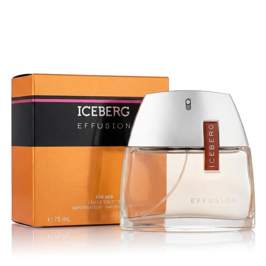 Close-up of Iceberg Effusion For Her EDT bottle, elegant feminine arrangement