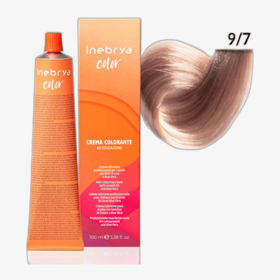 Inebrya Color Tropical (9/7 väga hele blond pruuni halli) juuksevärvi pudel