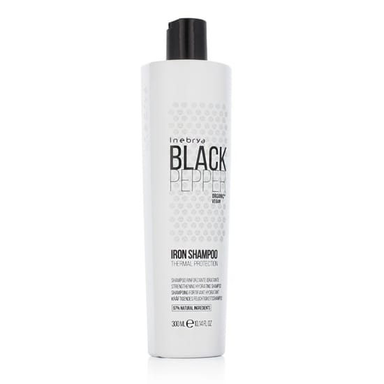 Bottle of Inebrya Black Pepper Iron Shampoo for strengthening hair